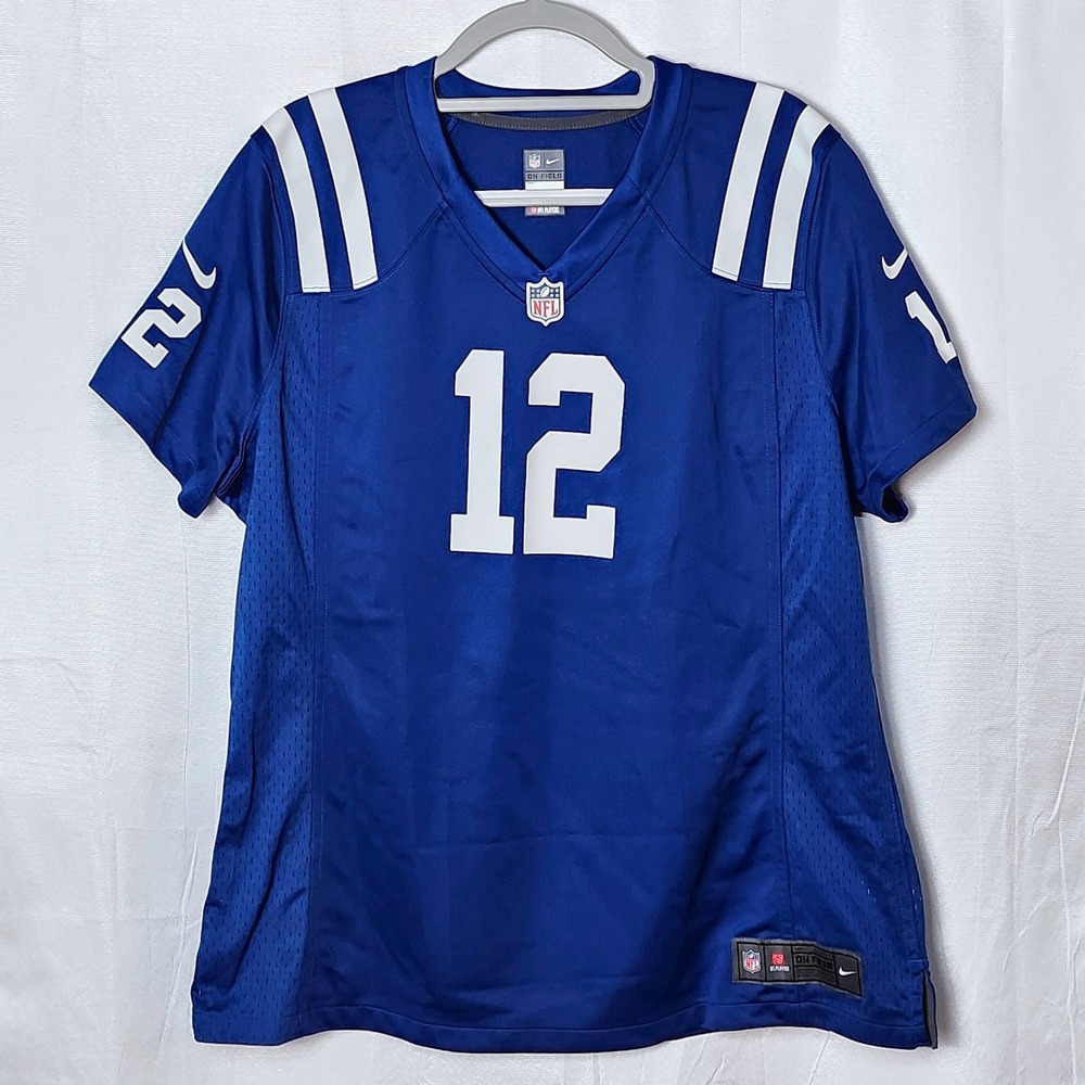 Nike On Field Andrew Luck #12 Indianapolis Colts NFL Jersey Women's XXL Blue
